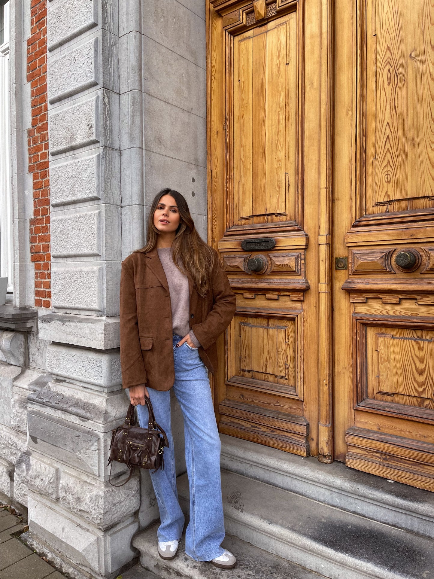Anais blazer suède bruin