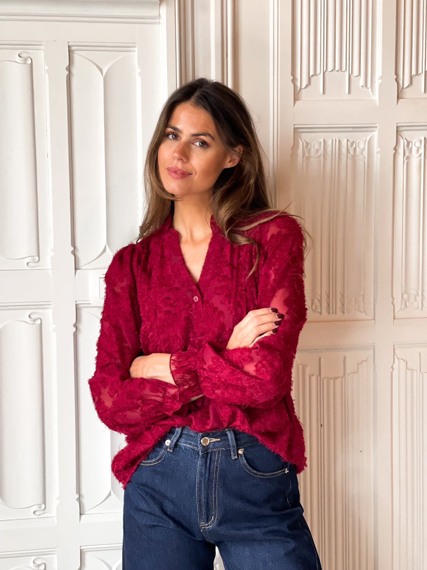 Lucille Blouse Burgundy