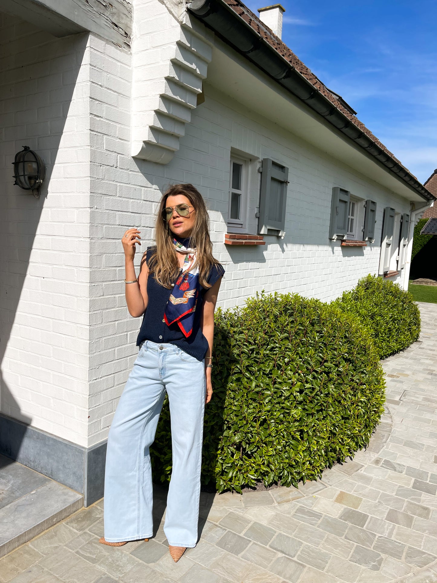 Léa top blauw