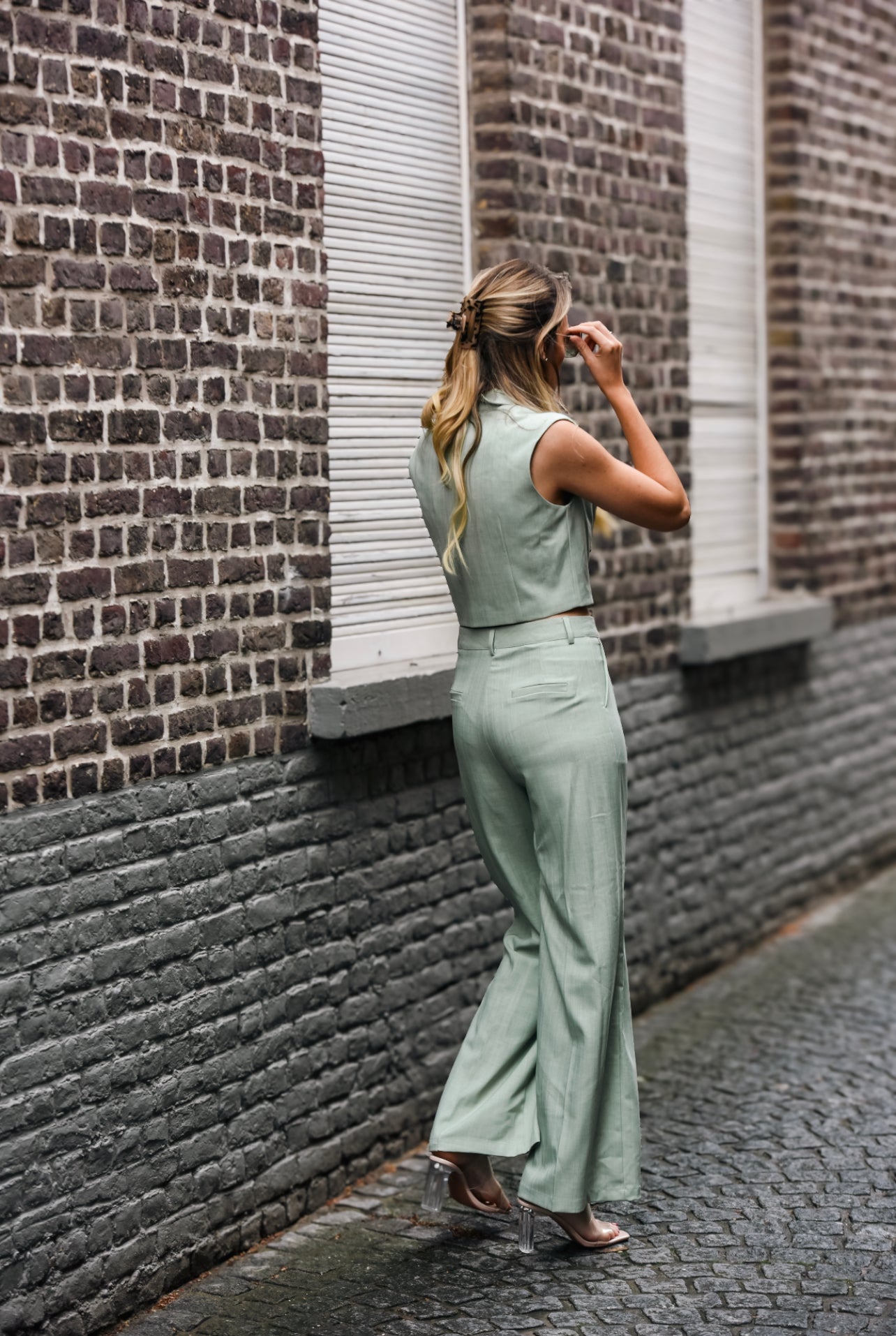 Alexine broek pastel groen