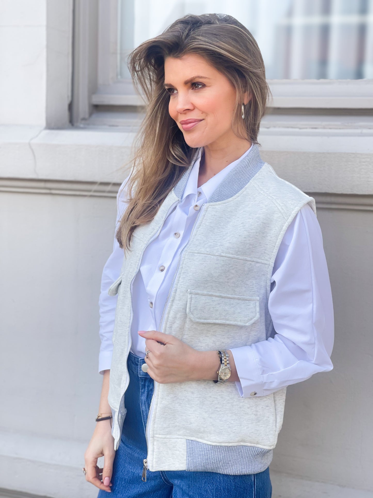Piper bodywarmer grijs