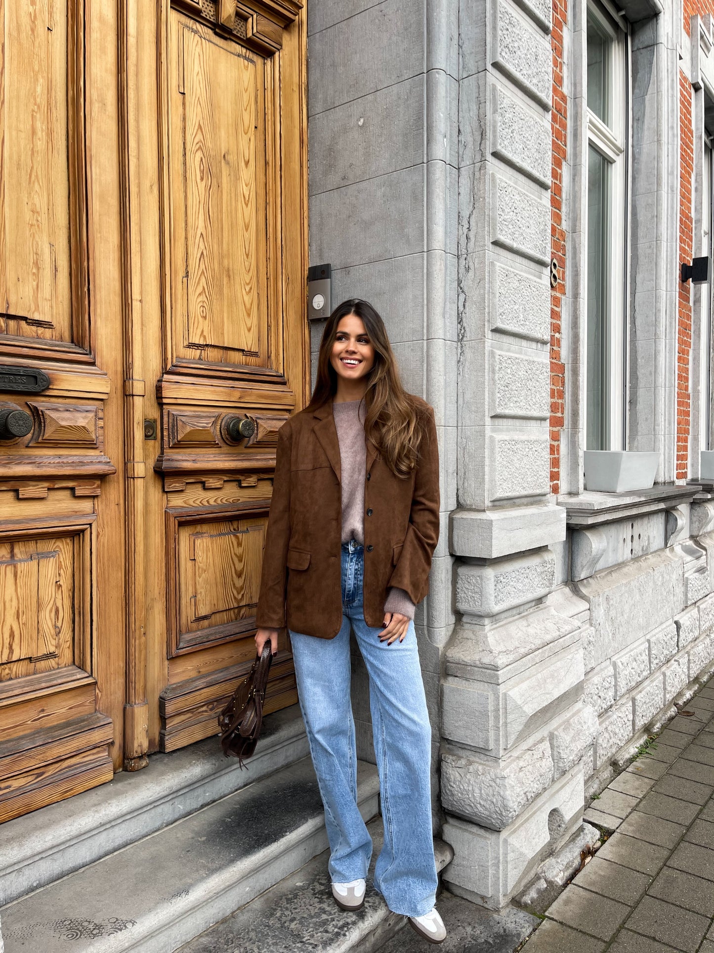 Anais blazer suède bruin