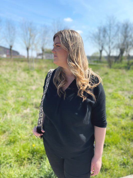 SAAR TETRA BLOUSE BLACK